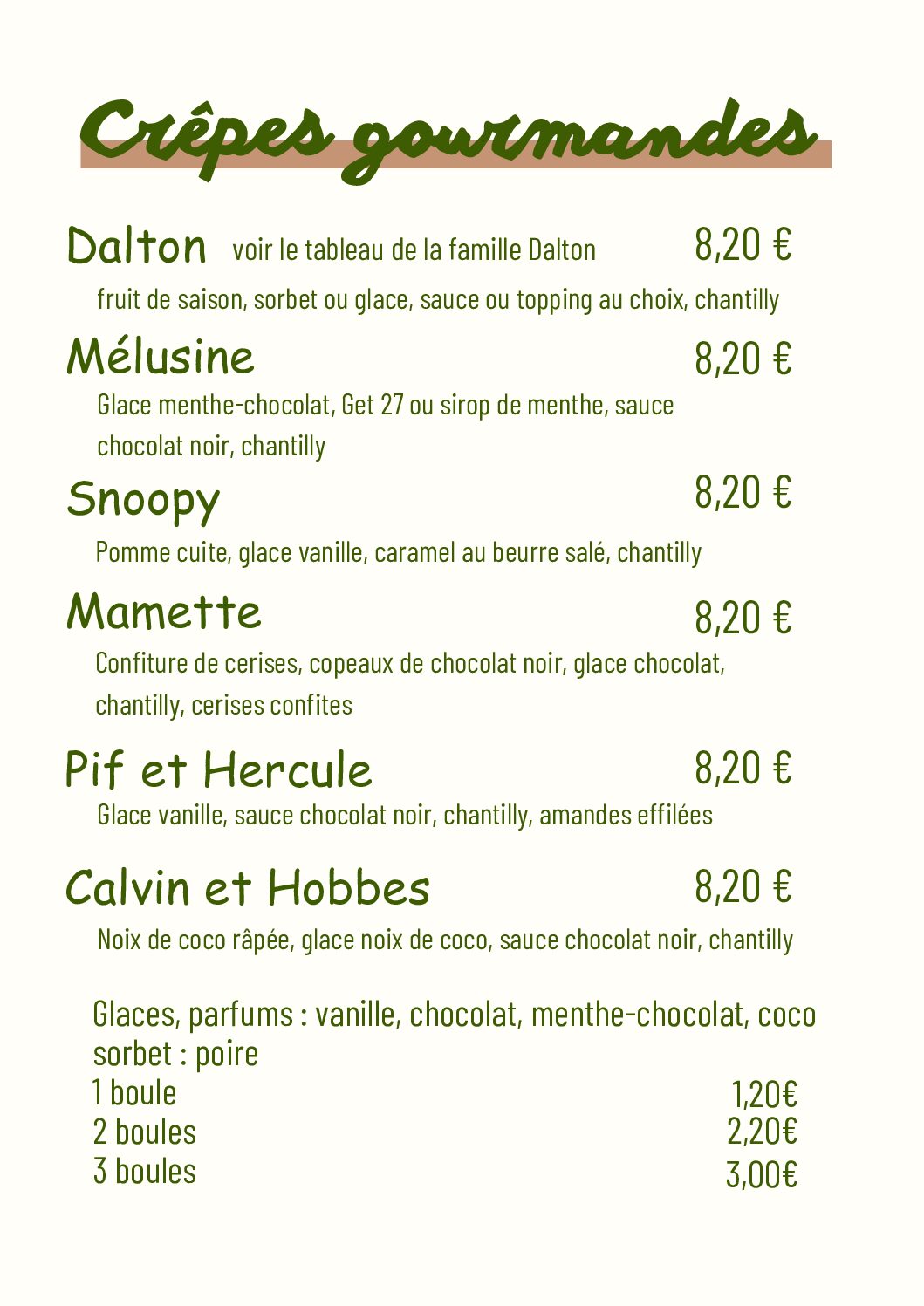 26 crêpes gourmandes Crêperie Angoulême